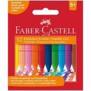Мелки пластиковые Faber-Castell «Grip», 12цв., трехгранные, картон, европодвес