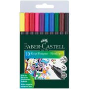 Набор капиллярных ручек Faber-Castell «Grip Finepen» 10цв., 0,4мм, трехгранные, пластик. уп., европодвес