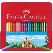 Карандаши цветные Faber-Castell «Замок», 24цв., шестигр., заточ., метал. кор.