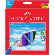 Карандаши цветные Faber-Castell «Ecopen» 24цв., трехгран., заточен., картон, европодвес, с точилкой