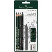 Набор карандашей ч/г Faber-Castell «Pitt Graphite», 5шт.+ластик+точилка, 2B/6B, заточен., блистер