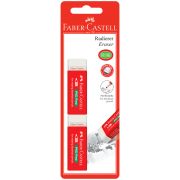 Набор ластиков Faber-Castell «PVC-Free» 2шт., прямоугольный, картон. футляр, в пленке, 63*22*11мм, блистер