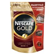 Кофе растворимый Nescafe «Gold», сублимированный, с молотым, тонкий помол, мягкая упаковка, 190г
