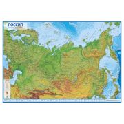 Карта «Россия» физическая Globen, 1:7,5млн., 1160*800мм, интерактивная, с ламинацией, европодвес