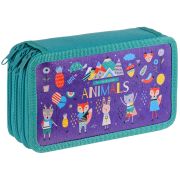 Пенал 3 отделения, 190*110 ArtSpace «Animals», ламинированный картон