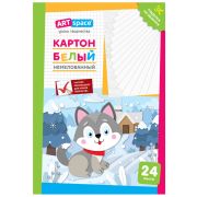Картон белый А4, ArtSpace, 24л., немелованный, в папке, «Собачка»