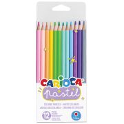 Карандаши цветные Carioca «Pastel», 12цв., заточен., ПВХ, европодвес