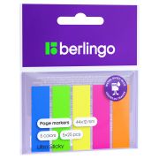 Флажки-закладки Berlingo «Ultra Sticky», 44*12мм, 25л*5 неоновых цветов, европодвес