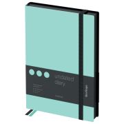 Ежедневник недатированный, А5, 136л., кожзам, Berlingo «Instinct», черный/мятный, с резинкой