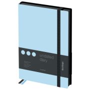 Ежедневник недатированный, А5, 136л., кожзам, Berlingo «Instinct», черный/аквамарин, с резинкой