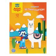 Картон белый А4, Мульти-Пульти, 12л., мелованный, в папке, «Приключения Енота»