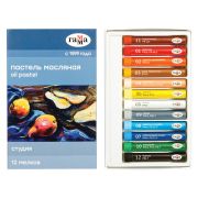 Пастель масляная Гамма «Студия», 12 цветов, картон. упаковка