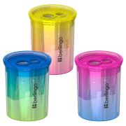 Точилка пластиковая Berlingo «Radiance» 2 отверстия, контейнер, ассорти