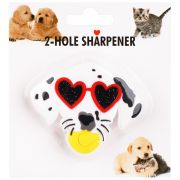 Точилка пластиковая «Кот и пес» 2 отверстия, блистер