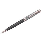 Ручка шариковая Parker «Sonnet Premium Metal&Grey PGT» черная, 1,0мм, поворот., подарочная упаковка