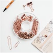 Набор мелкоофисных принадлежностей Meshu «Rose Gold», 89 предметов, розовое золото, пластиковый пенал, европодвес