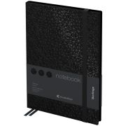 Записная книжка А5 80л., кожзам, Berlingo «DoubleBlack», черный срез, черная, с рисунком