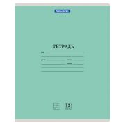 Тетрадь 12 л. BRAUBERG «КЛАССИКА NEW», косая линия, обложка картон, ЗЕЛЕНАЯ, 10568, 105688