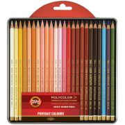 Карандаши цветные художественные Koh-I-Noor «Polycolor Portrait 3824» 24цв., заточен., метал. пенал