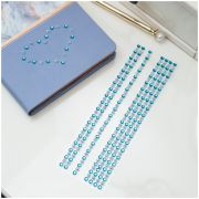 Наклейки акриловые MESHU «Blue line», 25*7,8см, стразы, 304 наклейки, инд. уп., европодвес
