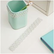 Наклейки акриловые MESHU «White line», 25*7,8см, стразы, 500 наклеек, инд. уп., европодвес