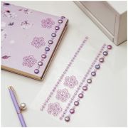 Наклейки акриловые MESHU «Purple flowers», 25*8,3см, стразы, 305 наклеек, инд. уп., европодвес