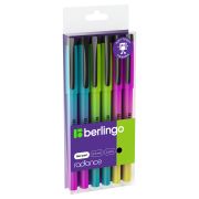 Ручка гелевая Berlingo «Radiance» черная, 0,5мм, корпус ассорти, 6шт., PET бокс
