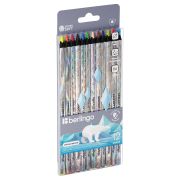 Карандаши цветные Berlingo «SuperSoft. Starlight», 12цв., трехгран., черное дерево, лазерная пленка, заточен., европодвес