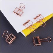 Зажимы для бумаг 19мм, MESHU «Rose Gold», 6шт., пакет с европодвесом
