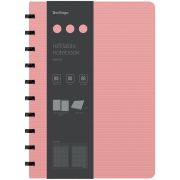 Бизнес-тетрадь В5+, 80л., Berlingo «Instinct», клетка, на кольцах, с возм. зам. блока, 80г/м2, пластик. (полифом) обл., линейка-заклад., фламинго/чер.