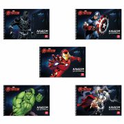 Альбом для рисования А4 30 л., спираль, обложка картон, HATBER, 205х300 мм, «Мстители» (MARVEL), 30А4Всп