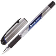 Ручка шариковая масляная с грипом BRAUBERG «Signature», СИНЯЯ, печать, узел 0,7 мм, линия письма 0,35 мм, 142688