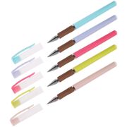 Ручка гелевая Crown «Quick Dry» с быстросохнущими чернилами и антибактериальным грипом, синяя, 0,5мм, корпус ассорти