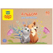 Альбом для рисования 40л., А4, на скрепке Мульти-Пульти «Питомцы», крафт картон