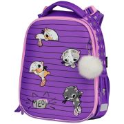 Ранец Berlingo Expert Max «Kittens lilac» 37*28*16см, 2 отделения, анатомическая спинка, дождевик в комплекте