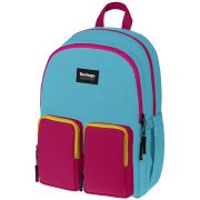 Рюкзак Berlingo Color blocks «Blue fuxia» 39*28*17см, 2 отделения, 4 кармана, уплотненная спинка