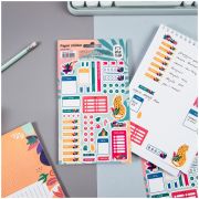 Наклейки бумажные для ежедневников MESHU «Bright life», 12*21см, 55 наклеек, европодвес