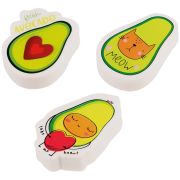 Набор ластиков MESHU «Avocado» 3шт., фигурный, термопластичная резина, 40*30*13мм, пакет, европодвес