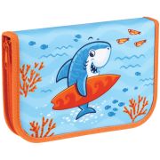 Пенал 1 отделение, 200*130 Мульти-Пульти «Surf Shark», доп. секция, ткань