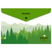 Папка-конверт на кнопке Berlingo «Green Series» А4, 180мкм, с рисунком