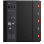 Бизнес-тетрадь А4+, 80л., Berlingo «Steel&Style Pro», клетка, на гребне, 80г/м2, перфорация, разделители, линейка, закладка, черная