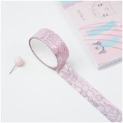Клейкая лента декоративная MESHU «Pink elegance», 1,5см*3м