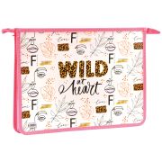 Папка для тетрадей 2 отделения А4 ArtSpace «Wild at heart», пластик, на молнии