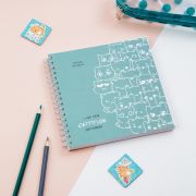 Скетчбук 60л., 150*150 MESHU «Cat wave», на гребне, выб. лак, soft-touch, 120г/м2