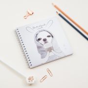 Скетчбук 60л., 150*150 MESHU «Puppy», на гребне, выб. лак, soft-touch, 120г/м2