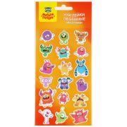Наклейки объемные Мульти-Пульти «Монстрики», 10*22см, 18 наклеек, инд. уп., европодвес