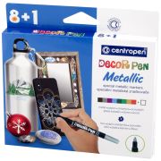 Набор маркеров для декорирования Centropen «Decor Pen Metallic 2737» 08цв.+1, пулевид, 1,5мм, картон. уп., европодвес