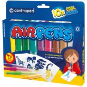 Фломастеры воздушные Centropen «AirPens Cool», 10цв.+4 трафарета, картон. упаковка