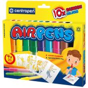 Фломастеры воздушные Centropen «AirPens Rainbow», 10цв.+4 трафарета, картон. упаковка