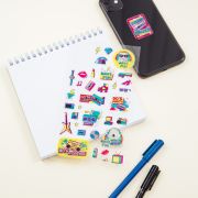 Наклейки гелевые MESHU «90th party», 10*22см, 35 наклеек, инд. уп., европодвес